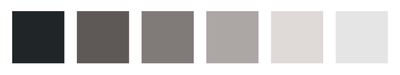 A palette of six swatches, which are not purely gray but appear monochrome side-by-side.